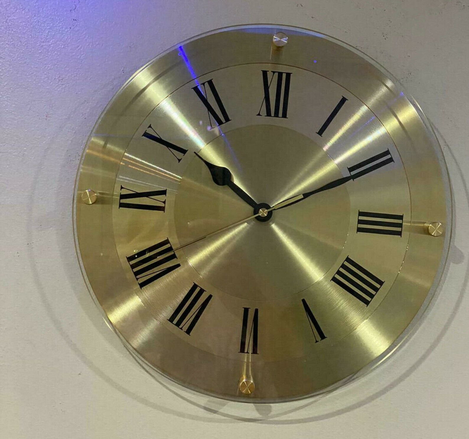Marks and Spencer Gold Glass Wall Clock 4124 Etsy