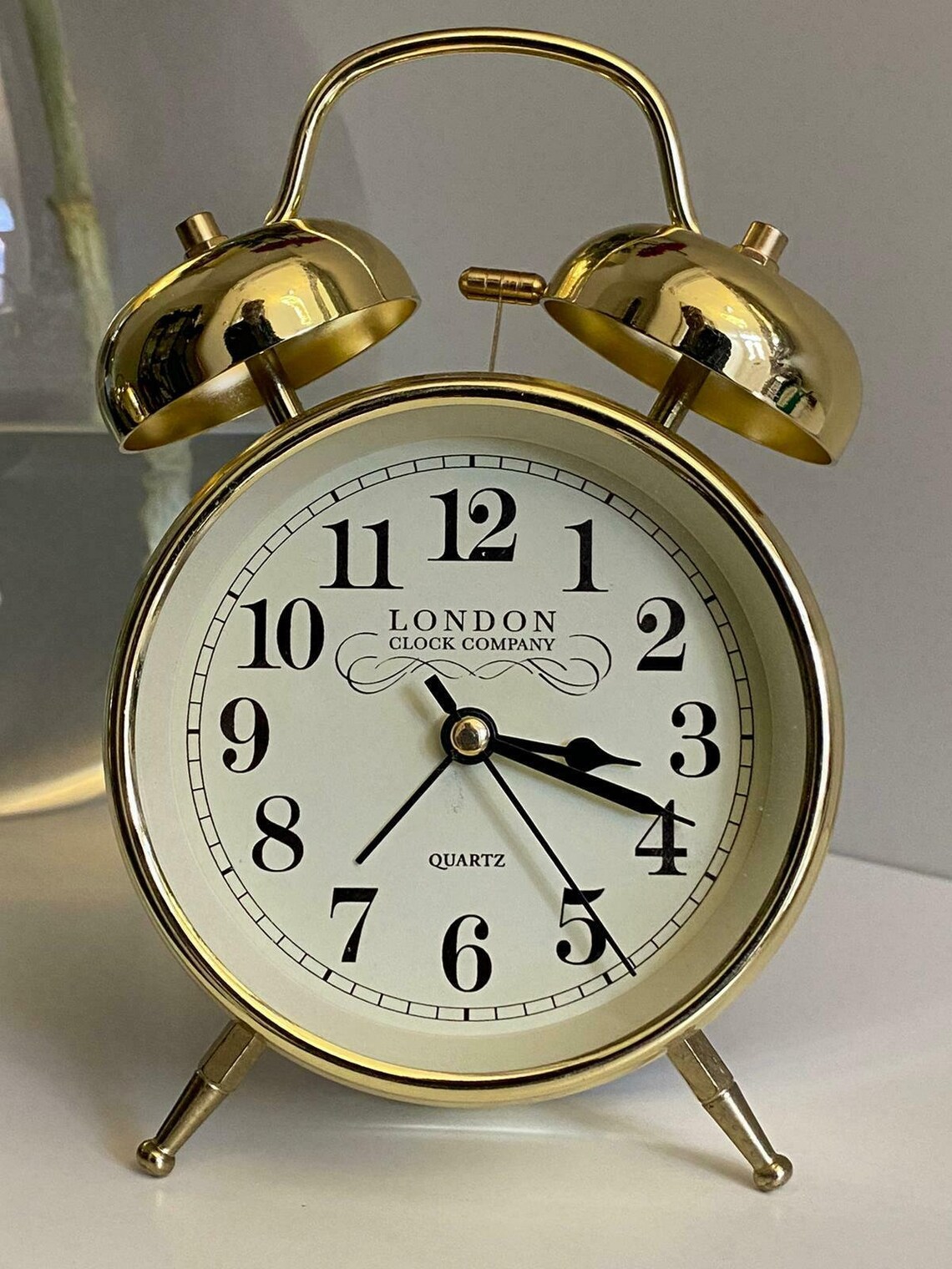 London Clock Company Gold Vintage Twin Bell Alarm Clock 04143 Etsy