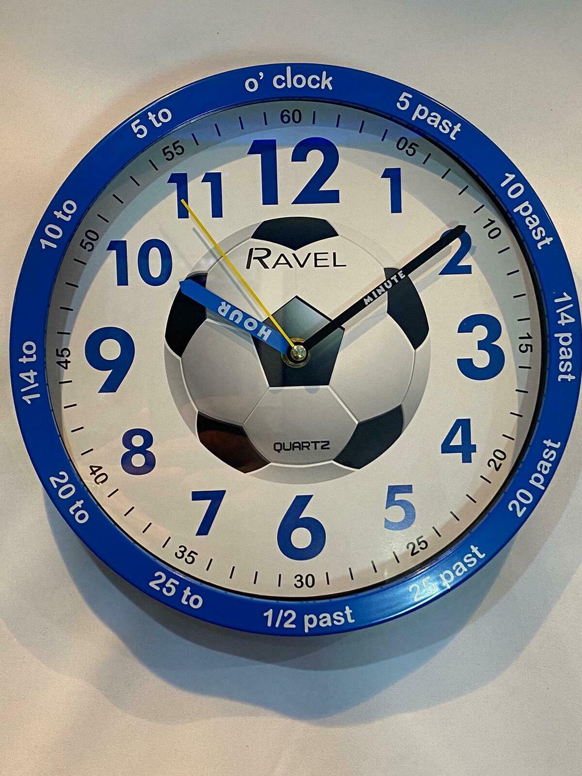 Ravel Children's Blue Football Time Teacher Wall Clock Etsy