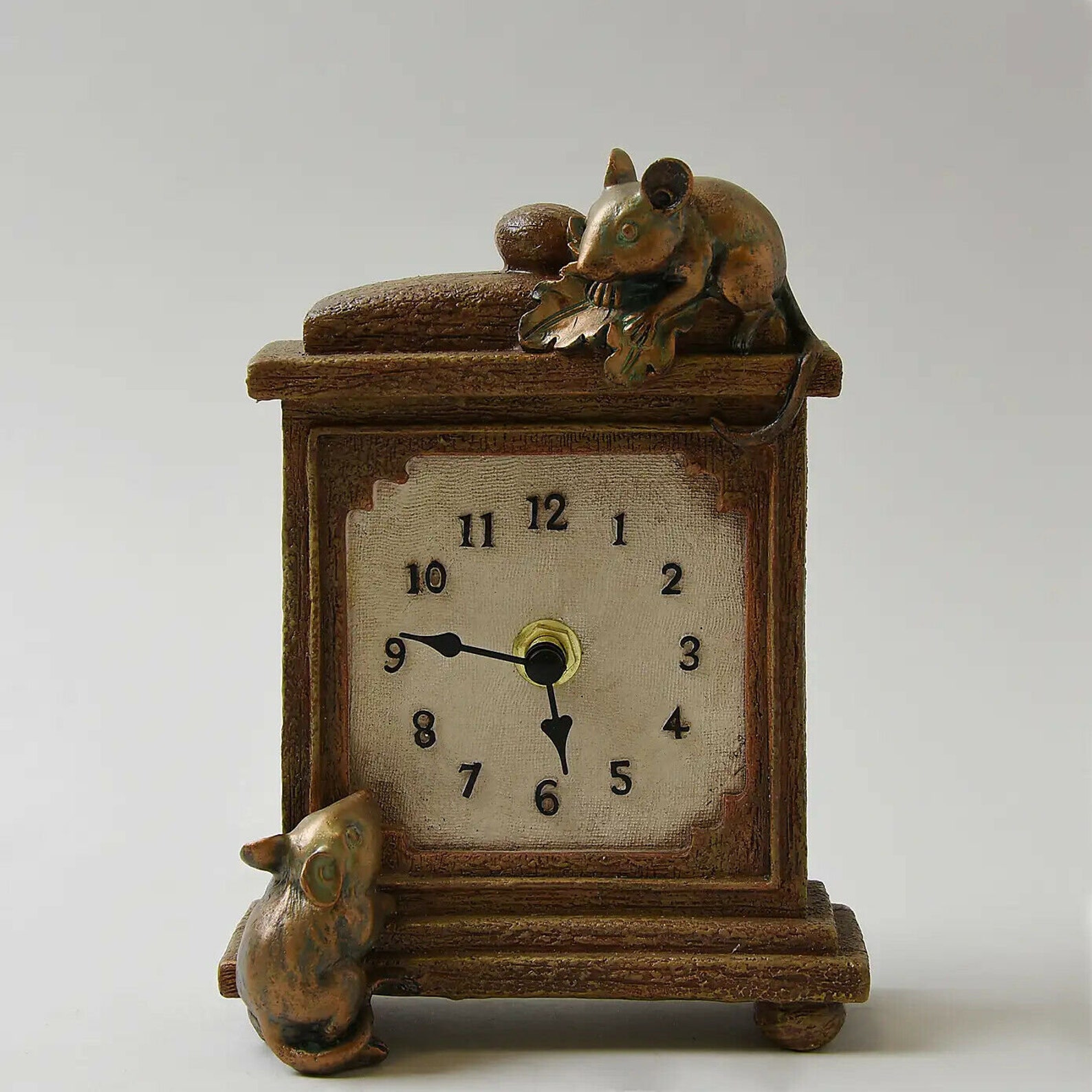 Brown Mice Mantel Clock 0003089 Etsy