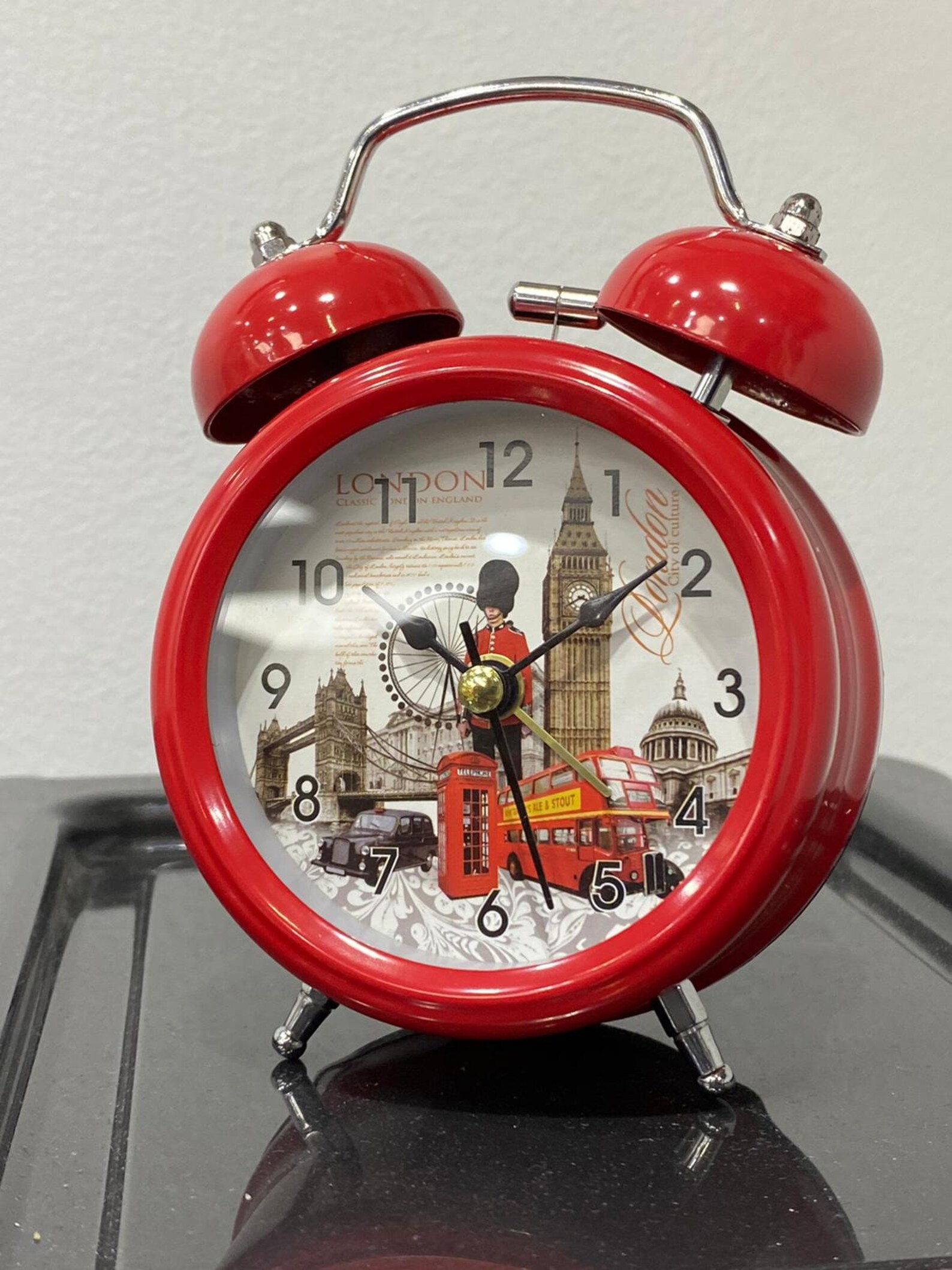 Red Twin Bell Alarm Clock 000595 Etsy