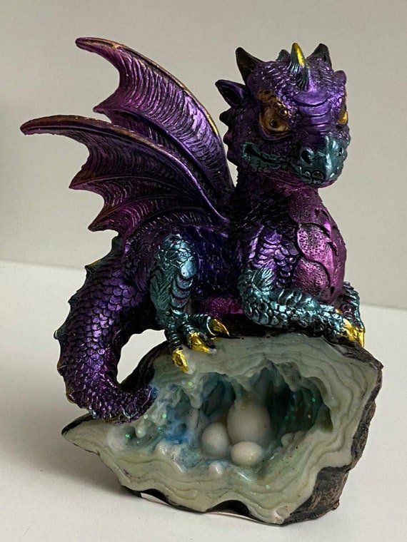 Nest Guardian Blue Dragon Figurine 