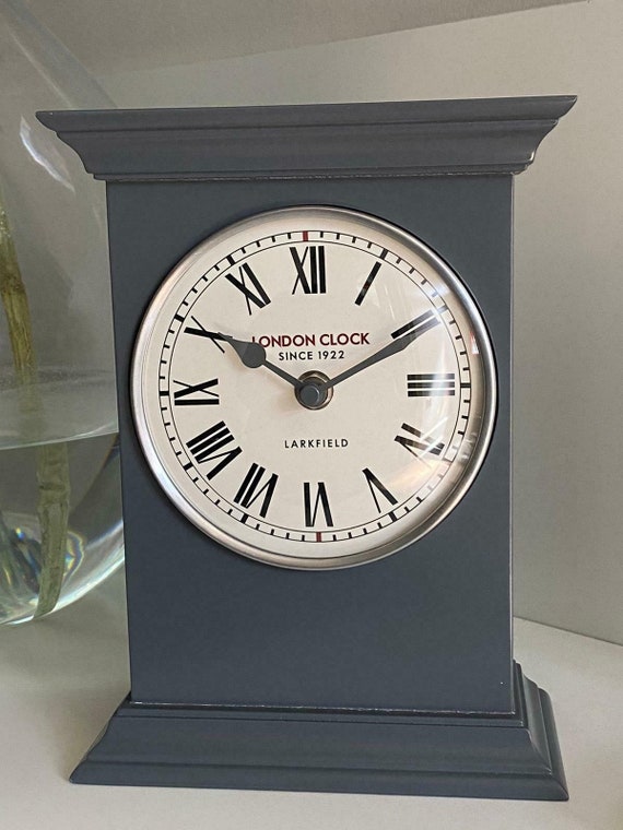 London Clock Company Cool Grey Mantel Clock 06383 Etsy
