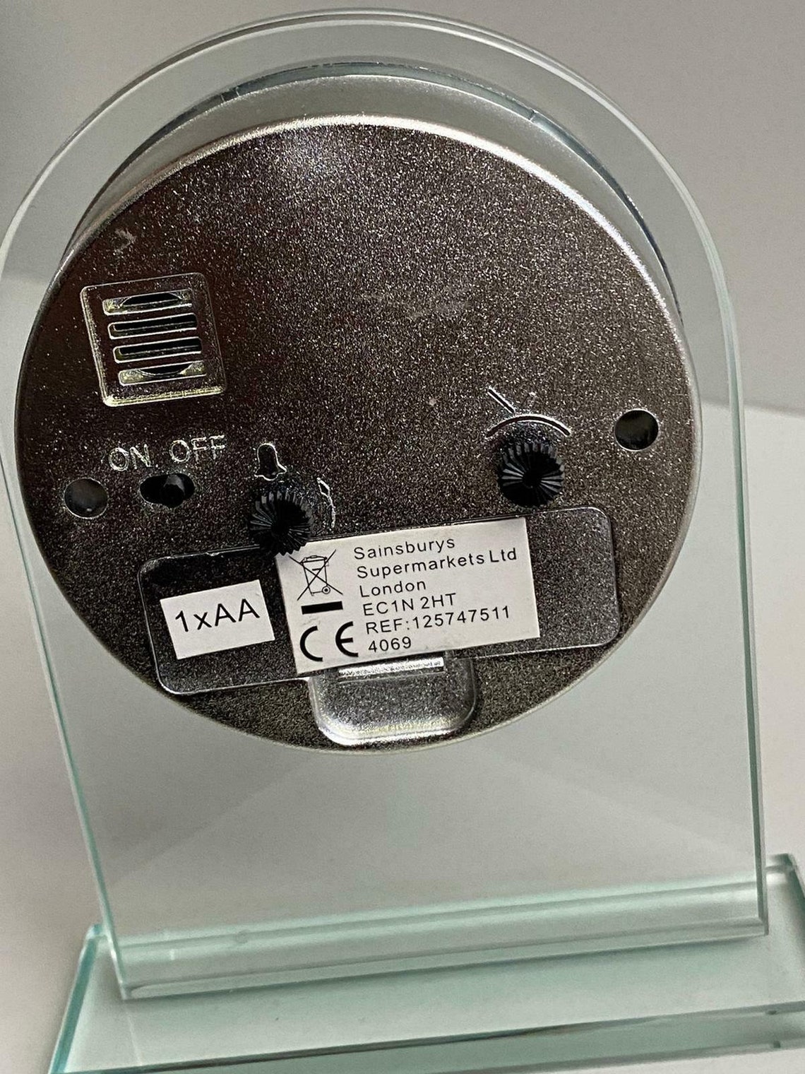 Sainsburys Glass Arch Top Mantel Alarm Clock 4069 Etsy