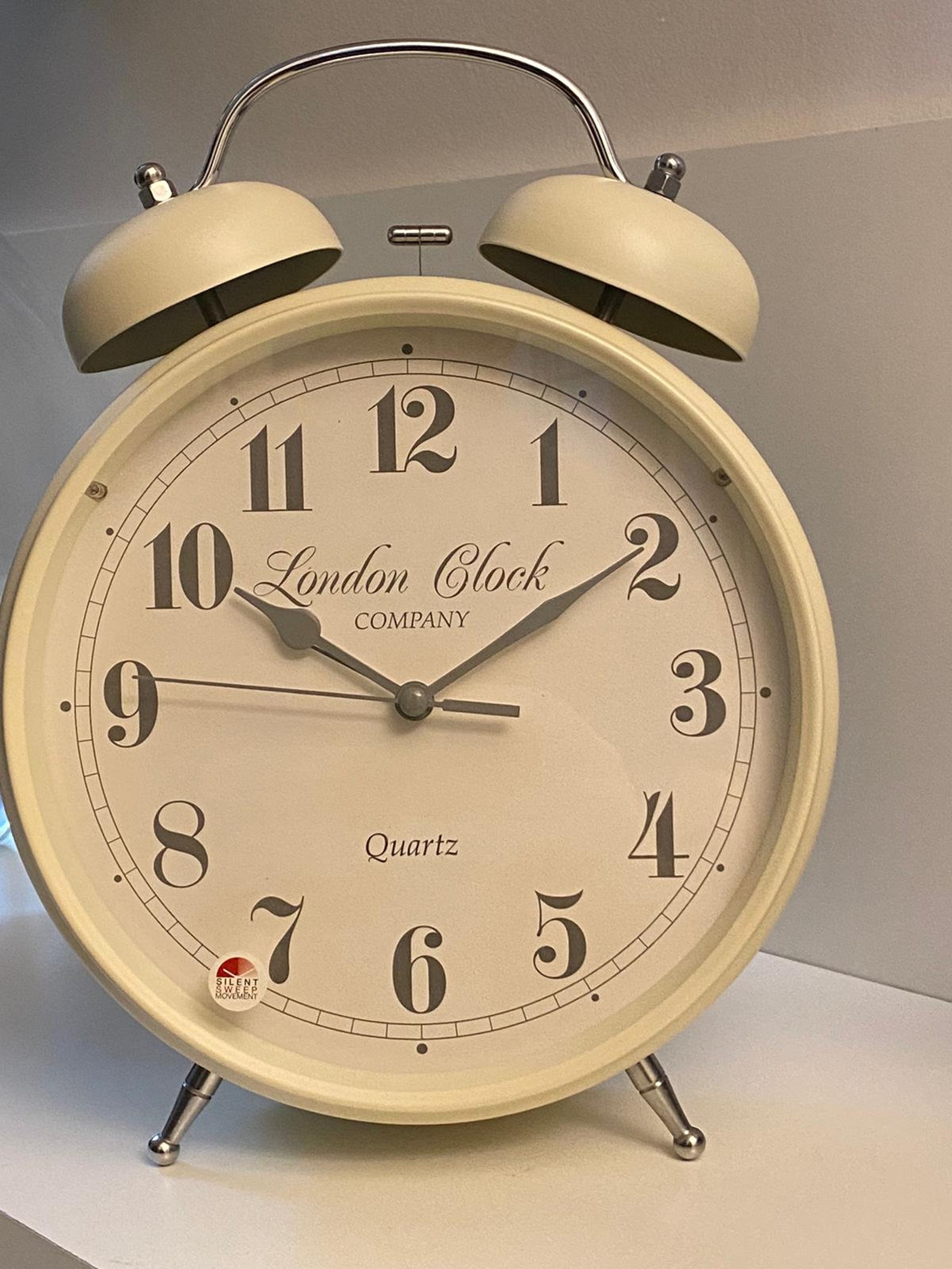 London Clock Company Cream Twin Bell Alarm Clock 34353 Etsy