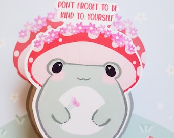 Frog Meme waterdichte vinylsticker, kawaii kikker