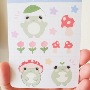 Frog sticker sheet, cute Frog stickers, journal stickers, Kawaii sticker sheet, froggie sticker sheet, bullet journal stickers, planner