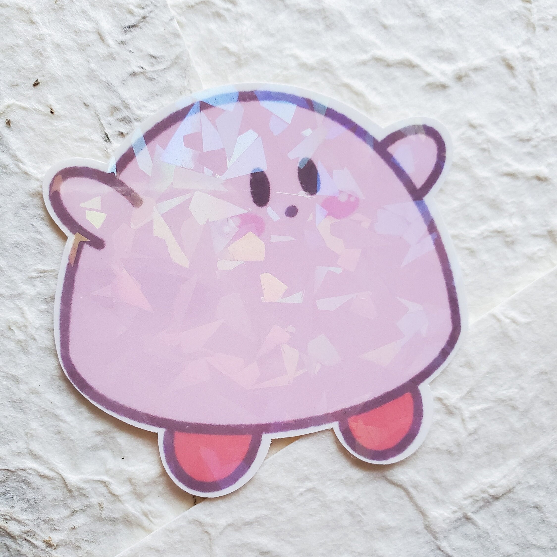 Chonky Kirby Chibi Vinyl Sticker Weatherproof Cute Decal | Etsy