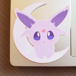 Autocollant de décalcomanie en vinyle Espeon Chibi de 3 « , autocollant imperméable à l’eau, autocollant résistant aux intempéries, eevelution, autocollant en vinyle autocollant autocollant pour ordinateur portable