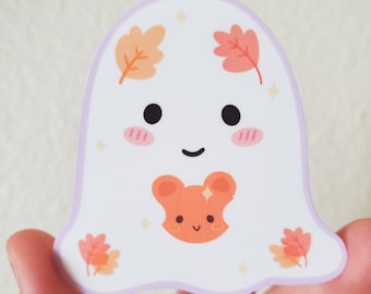 ゴーストビニールステッカー、かわいいゴースト、ハロウィンステッカー、ノートパソコン、車、ウォーターボトル用、高品質、ゴースト愛好家へのギフト、丈夫なステッカー