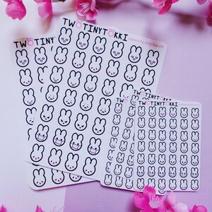 Feuille d'autocollants Emotibuns Emoji Bunny Planner | Émoti Hobonichi Cousin | Autocollants de planificateur dessinés à la main et autocollants Bullet Journal Emoti