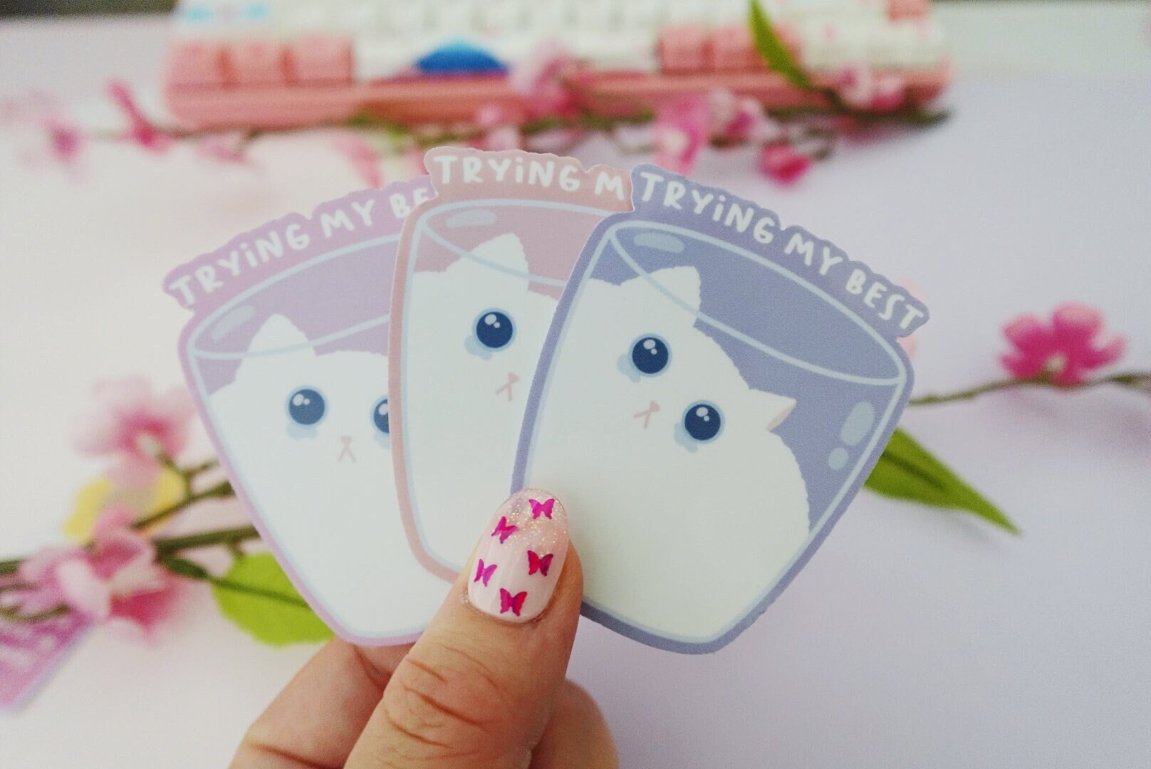 Trying My Best Liquid Kitty Milk Cat Sticker -cat Stickers -water Proof ...