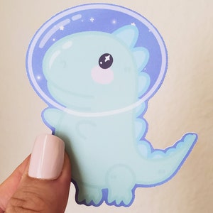 Space Dino 3 "Vinyl Decal Weerbestendige Sticker | Schattige Dinosaurus | Leuke T-Rex | Gestanste sticker voor waterfles of laptop