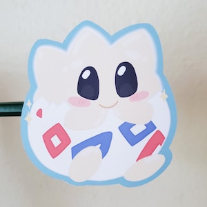 3&quot; Togepi Chibi Vinyl Sticker, Cute Pocket Monster | Cute foodies sticker | Laptop sticker | Gift for game lovers | Cute Decal