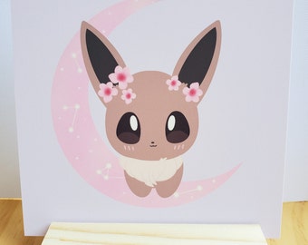 Eevee Pokemon Printable Pokemon Print Cute Eevee Kawaii Pokemon Eevee Print Downloadable Print Kawaii Prints Cute Pokemon Art