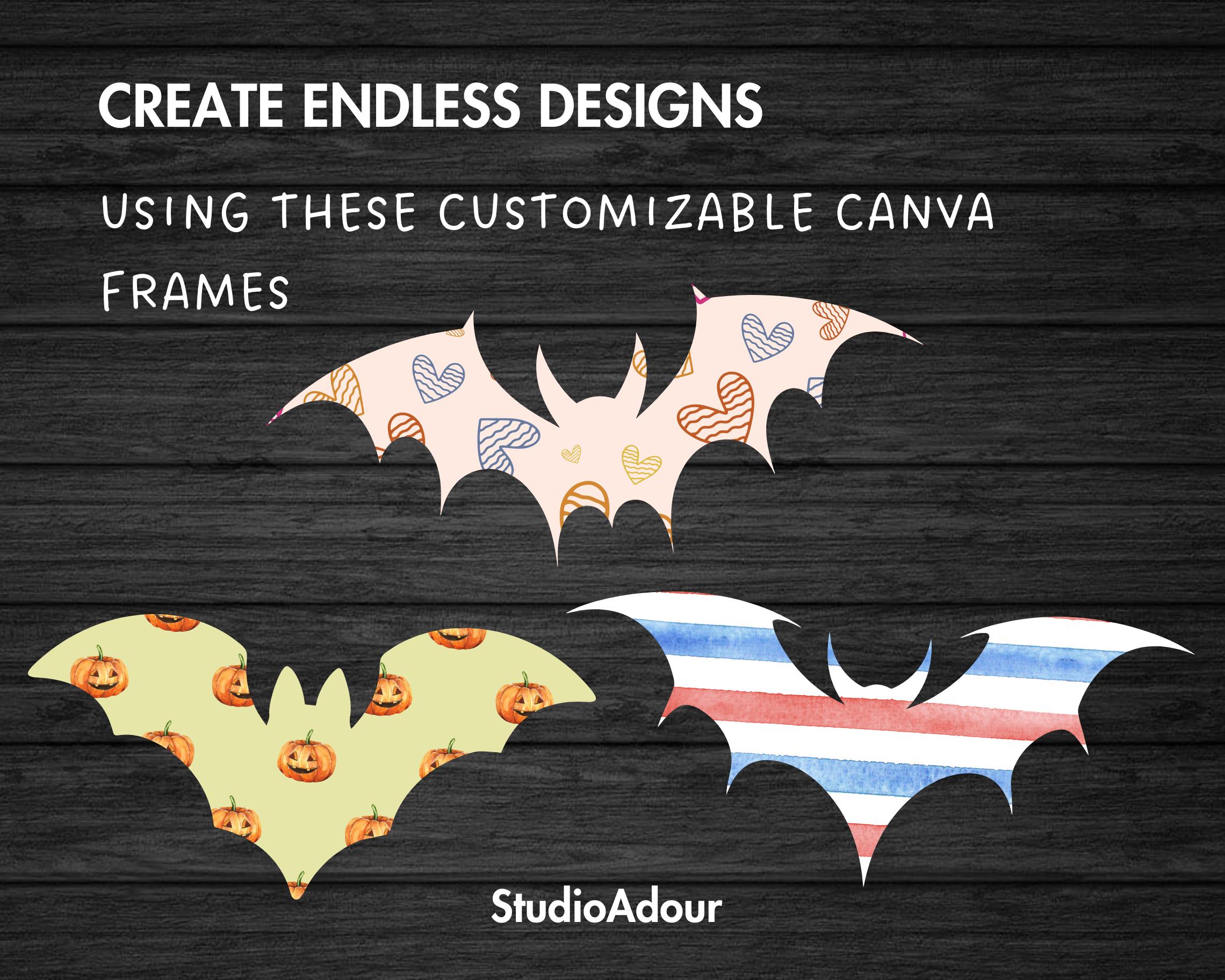 Ontwerp je eigen vleermuis op canvas, sjabloon voor Halloween-vleermuiscanva,  eenvoudig slepen en neerzetten, bewerkbare vleermuizen, bundel  vleermuizencanvaframes, spookachtig seizoen - Etsy België, image size:2280x1824