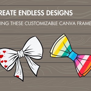 Design Your Own Ribbon Bow Canva Frames, Bow Templates, Drag and Drop ...