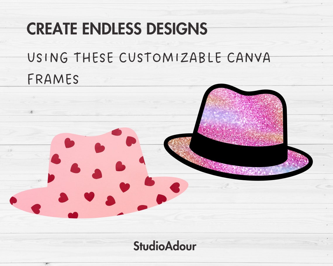 Design Your Own Hats, Canva Frames Bundle, Classic Hat Canva Template ...