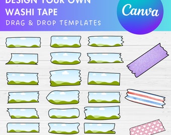 Design Your Own Washi Tape Canva Frames, Washi Tape Canva Template, Drag and Drop, Canva Frames Bundle, Digital Washi Tape Stickers, Planner