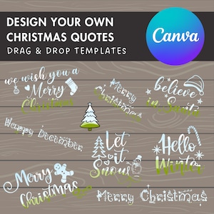 Design Your Own Christmas Canva Frames, Christmas Canva Template, Merry Christmas Quotes, Drag and Drop Photo, Christmas T-Shirt Designs