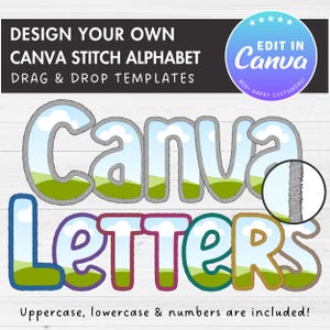 Crie suas próprias letras e números de ponto digital, alfabeto Canva de bordado falso, letras Canva de patch de apliques, arraste e solte, Duotone #83