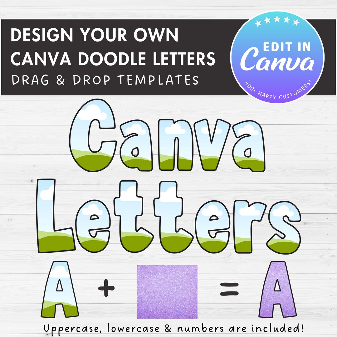 Design Your Own Doodle Letters Canva, Uppercase & Lowercase Alphabet ...
