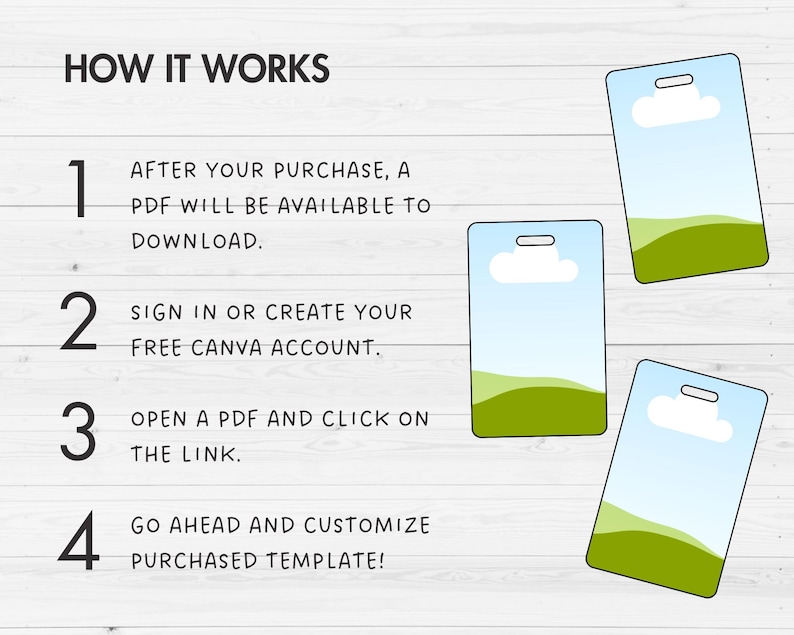 ID Badge Editable Canva Template, Name ID Badge, Drag and Drop, Staff ...