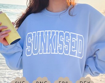 Sunkissed Svg, Varsity Sunkissed PNG, Beach Vibes, Summer Shirt, Summer Vibes, Cricut Svg, Vacay Vibes, Sublimation Design, Commercial Use