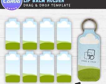 Lip Balm Holder Editable Canva Template, Easy Drag & Drop, Chapstick Case Sublimation Template, Printable Lipstick Holder