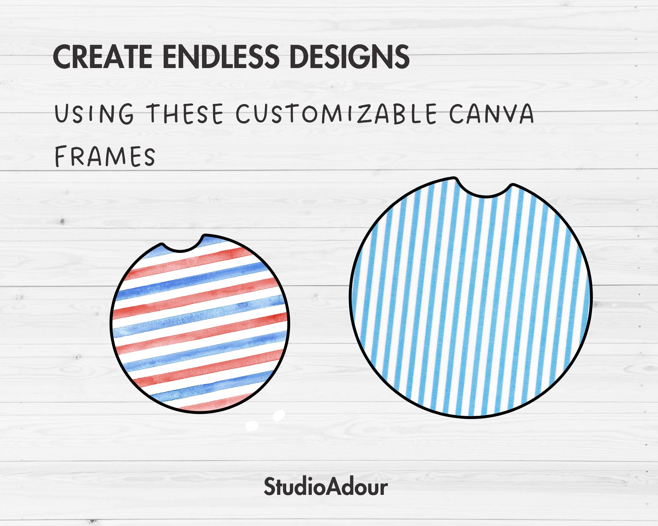 Car Coasters Editable Canva Template, Easy Drag and Drop, 2.75” Car ...