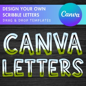 Design Your Own Scribble Letters on Canva, Doodle Alphabet Canva Template, Easy Drag and Drop, Editable Hand-Drawn Letters & Numbers, PNG