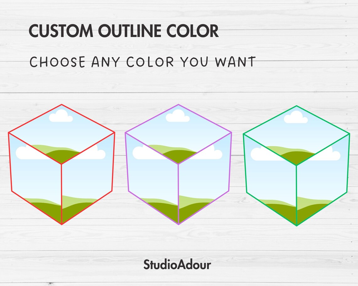 Cube Frame Outline Design Your Own Cube Canva Frames, 3D Cube Canva Template, Geometric ...