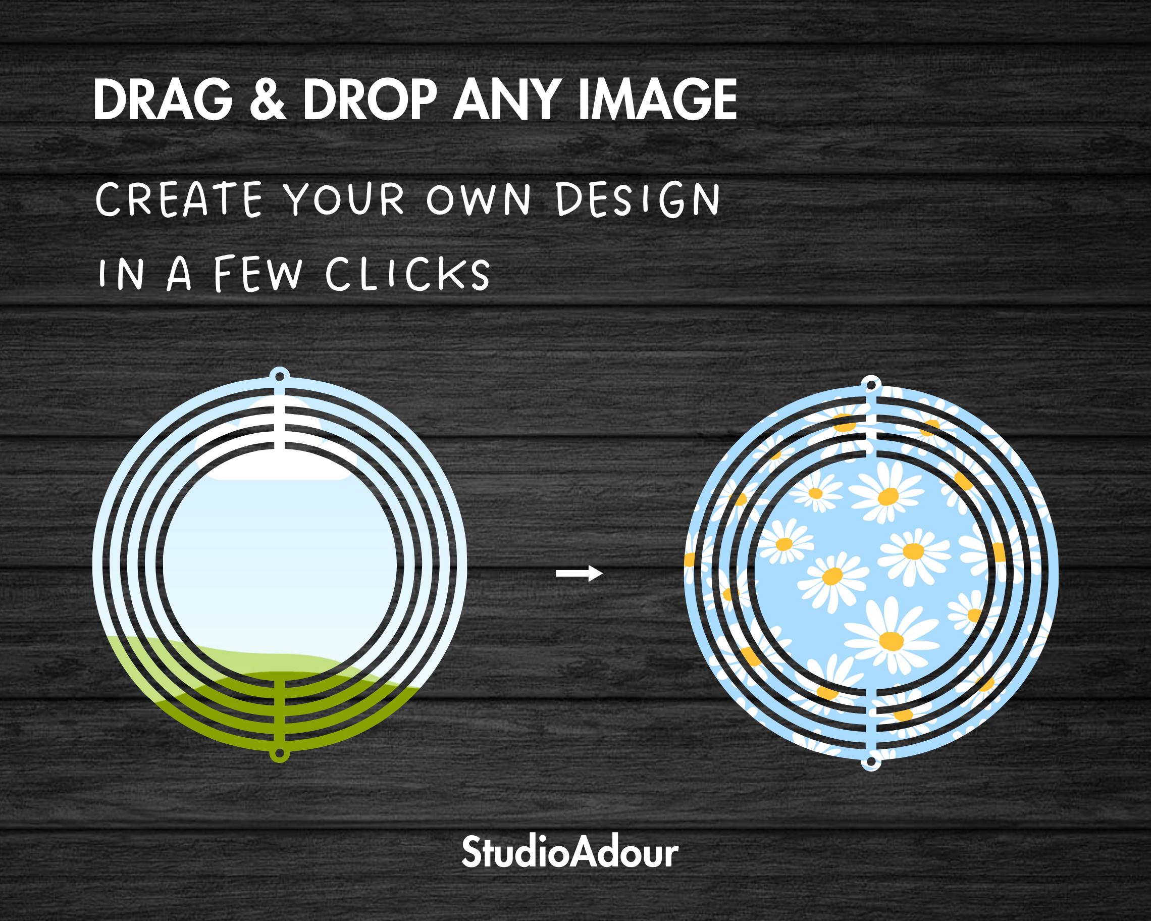 Spinner Sign Frame Wind Spinner Editable Canva Template, Easy Drag & Drop, Wind Spinner ...
