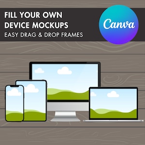 Device Mockup Bundle, Canva, Canva Phone Template, Editable  Laptop Mockup, Canva Frames Bundle, Digital Product Mockup Set, Drag and Drop