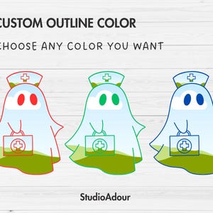 Design Your Own Nurse Ghost, Retro Ghost Canva Templates, Drag and Drop, Canva Frames Bundle, Spooky Season, Halloween Ghost, Groovy Ghost image 5