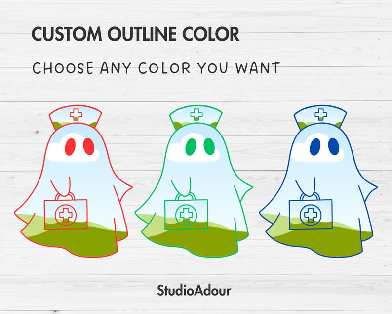 Design Your Own Nurse Ghost, Retro Ghost Canva Templates, Drag and Drop, Canva Frames Bundle, Spooky Season, Halloween Ghost, Groovy Ghost image 5