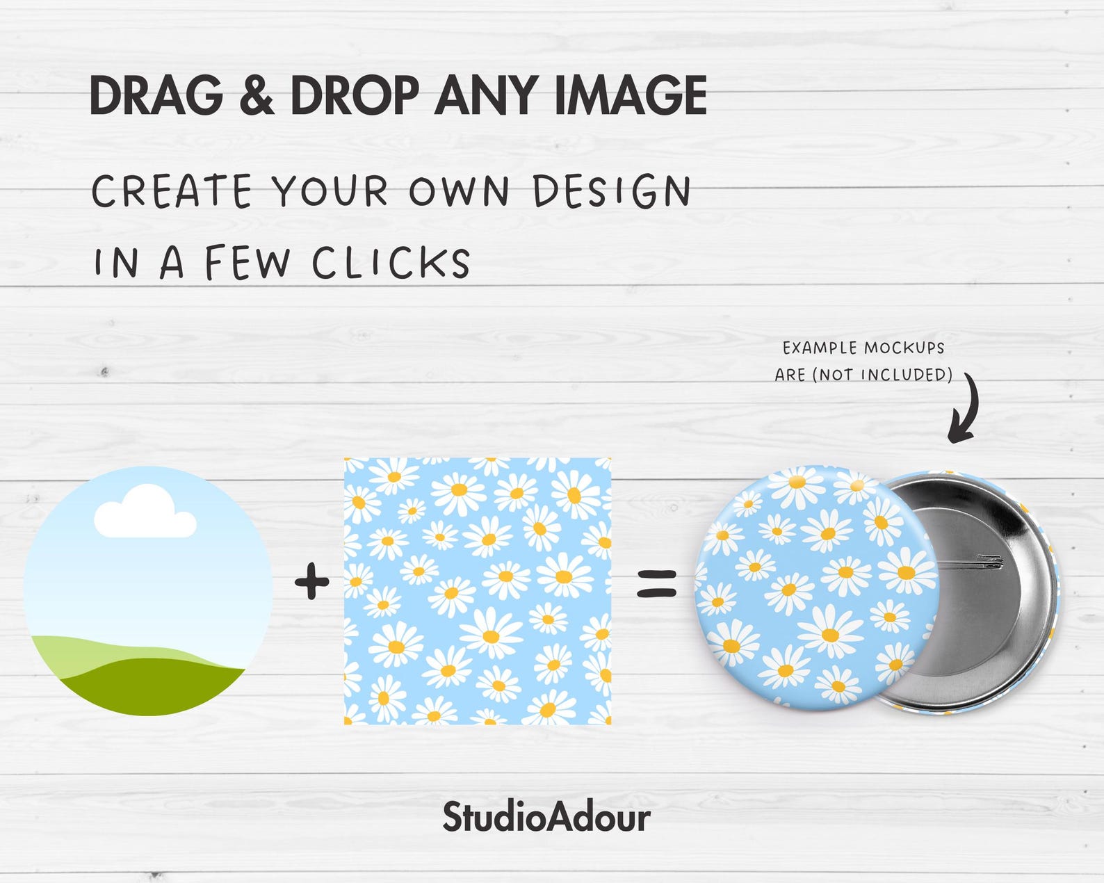 Button Pin Editable Canva Template, Easy Drag and Drop, Round Pinback ...