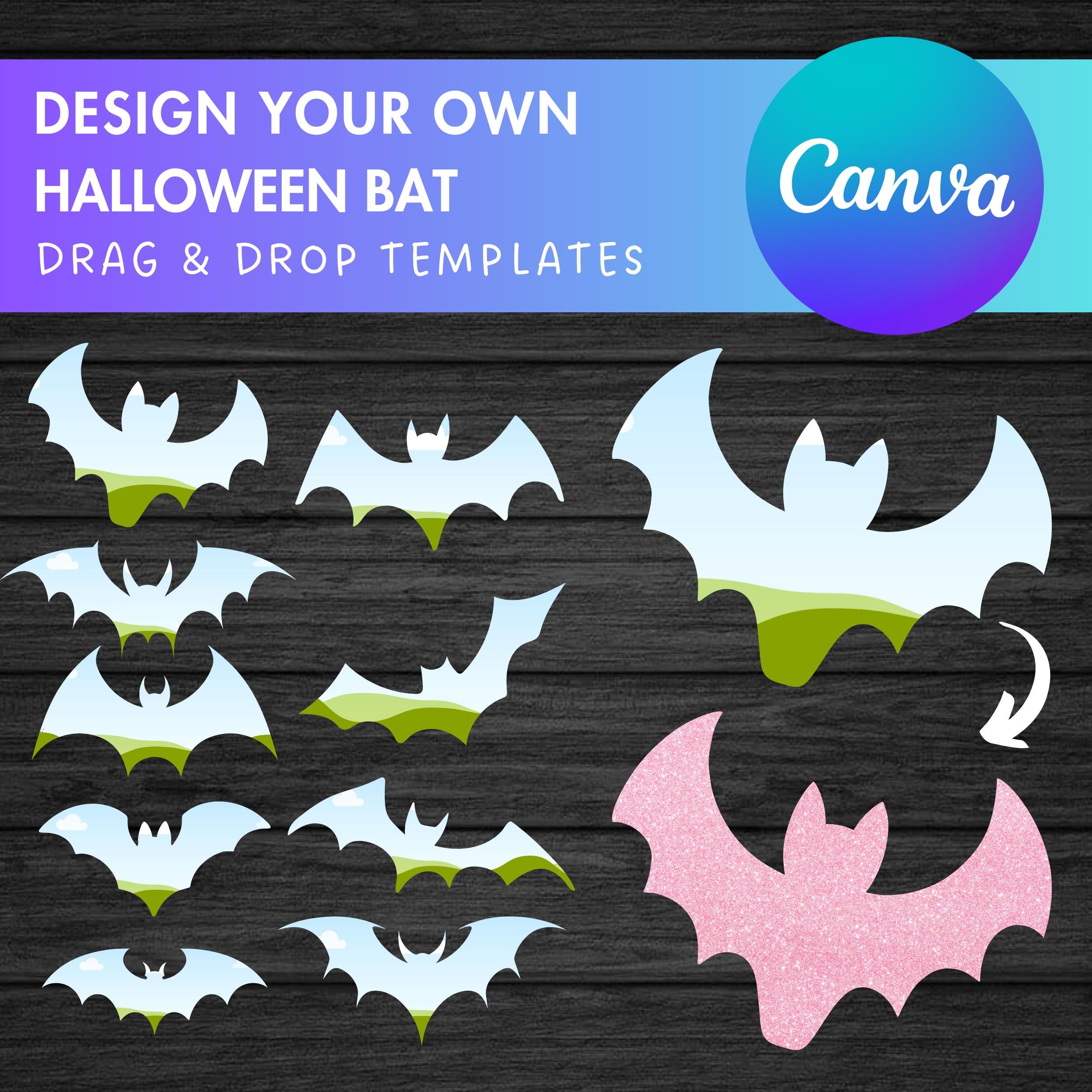 Ontwerp je eigen vleermuis op canvas, sjabloon voor Halloween-vleermuiscanva,  eenvoudig slepen en neerzetten, bewerkbare vleermuizen, bundel  vleermuizencanvaframes, spookachtig seizoen - Etsy België, image size:2500x2500