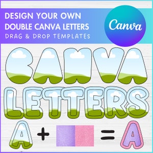 Design Your Own Double Letters, Doodle Alphabet Canva Template, Drag and Drop, Canva Frames, Canva Letters & Numbers PNG, Sublimation Design