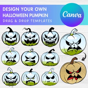 Design Your Own Halloween Pumpkin Canva Frames, Drag and Drop, Pumpkin  Canva Template, Spooky Season, Editable Canva Template, Pumpkin Face