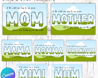 Design Your Own Mama Canva Frames, Mother's Day Canva Template, Drag and Drop, Editable Canva Doodle Mom, Doodle Mama Bundle, Mom Quote