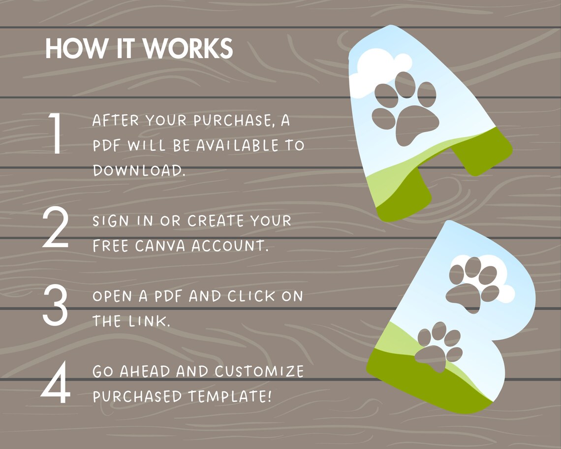 Design Your Own Paw Canva Letters, Doodle Alphabet, Editable Dog Lover ...