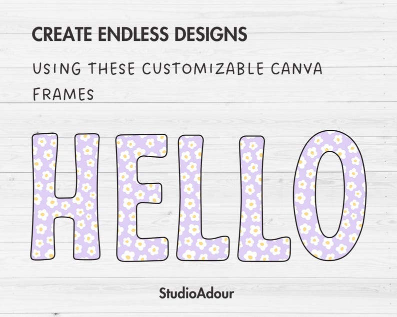 Design Your Own Canva Letters, Doodle Alphabet Canva Template, Drag ...