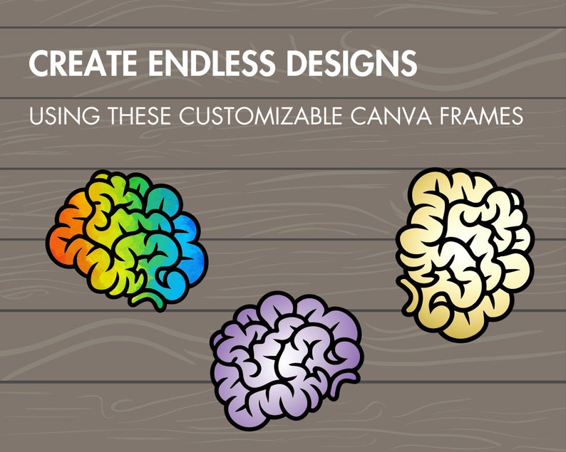 Design Your Own Brain Canva Frames, Human Brain Canva Templates, Drag ...