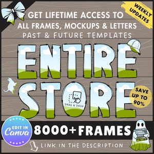 Design Your Own Varsity Distressed Alphabet on Canva, Canva Frames Bundle, Drag and Drop, Editable Sport College Letters Canva Template image 2