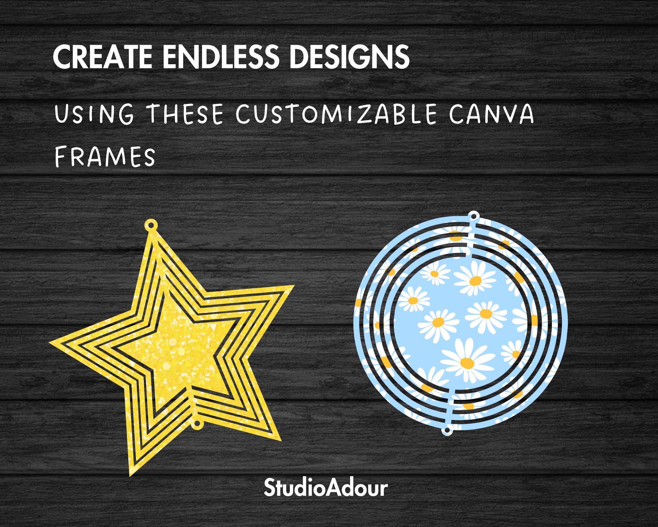 Spinner Sign Frame Wind Spinner Editable Canva Template, Easy Drag & Drop, Wind Spinner ...
