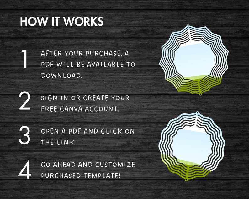 Spinner Sign Frame Wind Spinner Editable Canva Template, Easy Drag & Drop, Wind Spinner ...