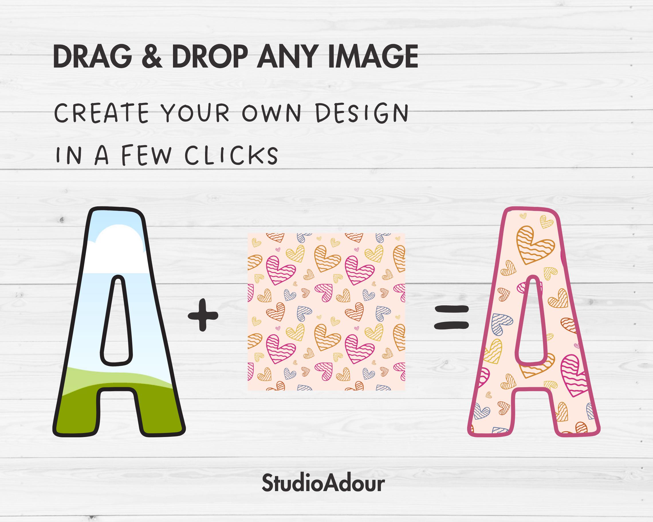 Design Your Own Canva Letters, Doodle Alphabet Canva Template, Drag ...