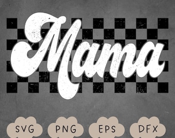 SVG de mamá a cuadros desgastados, camiseta retro de mamá, PNG de mamá grunge, mamá genial, diseño de sublimación, SVG de vida de mamá, Día de la Madre, archivo de corte