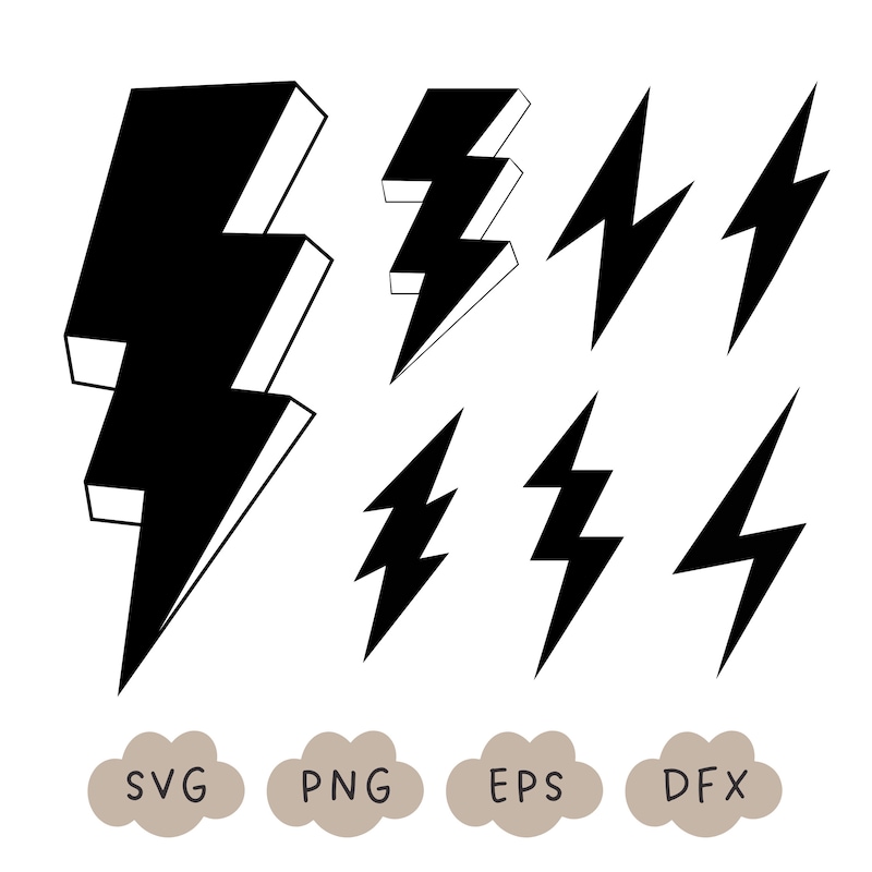 Lightning Svg - Etsy